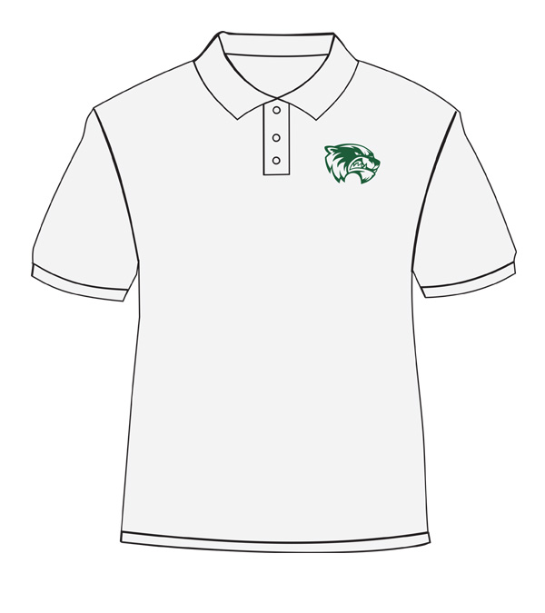 White shirt with Green print