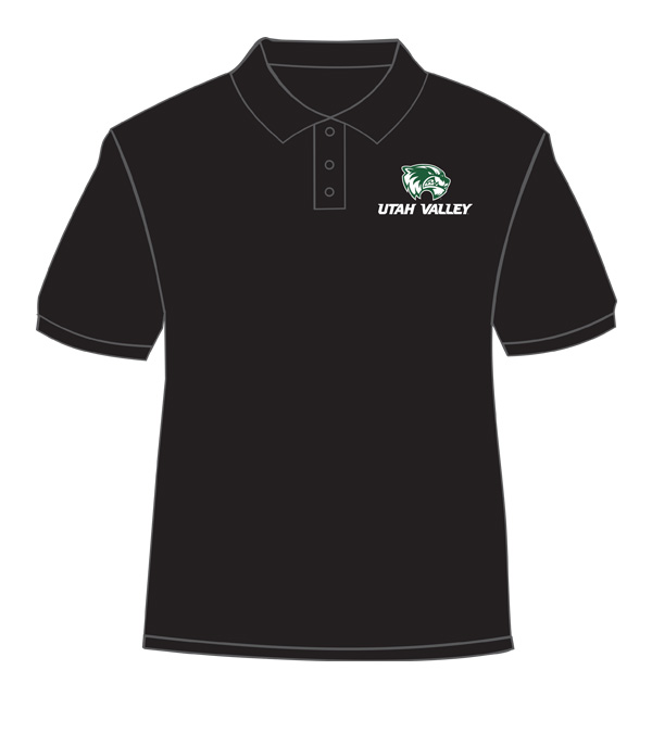 Black shirt with white+green print