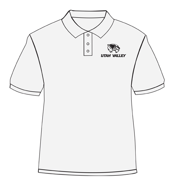 White shirt with black print