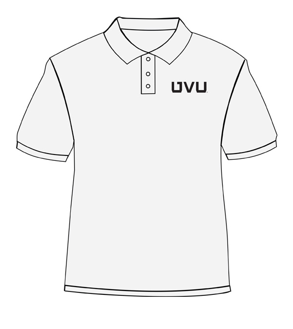 White shirt with black print