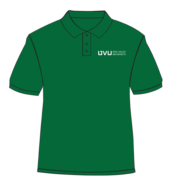 Green shirt with white print