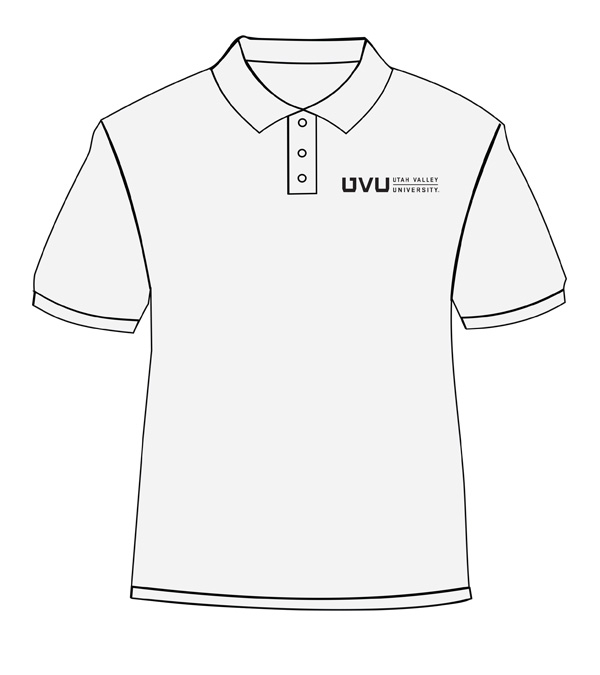 White shirt with black print