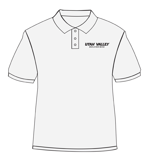 White shirt with black print