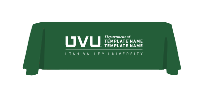 UVU branded tablecloth