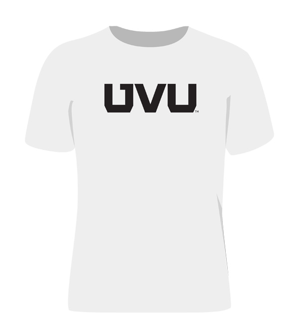 White shirt with black print