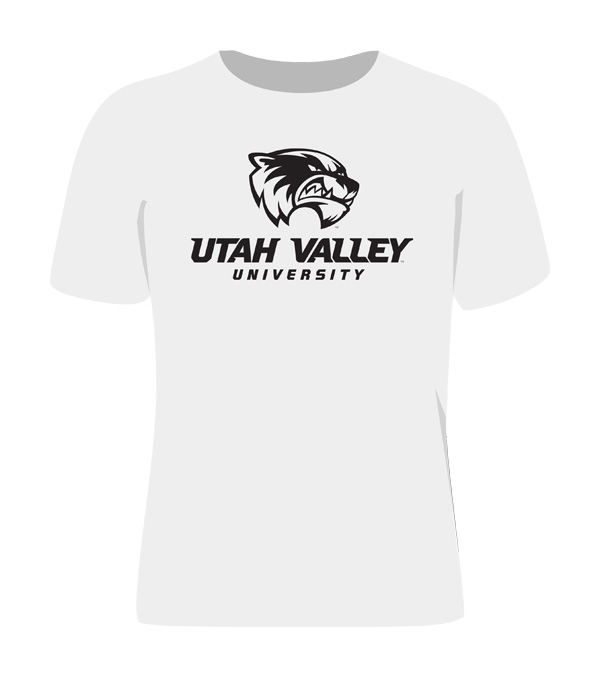 White shirt with black print