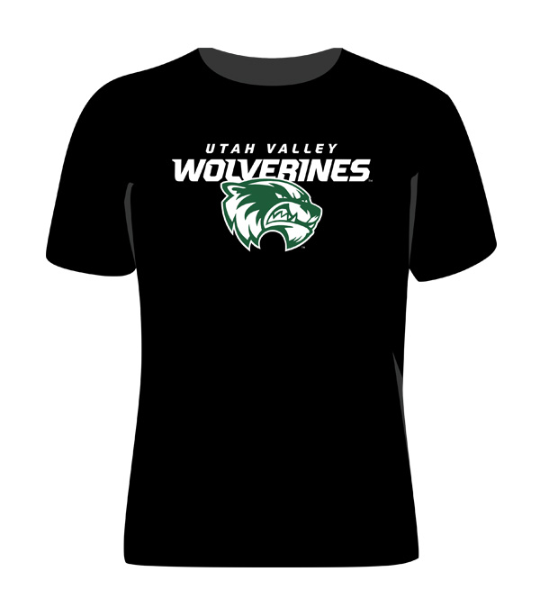 Black shirt with white+green print