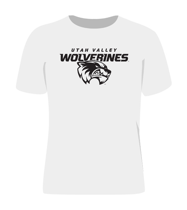 White shirt with black print