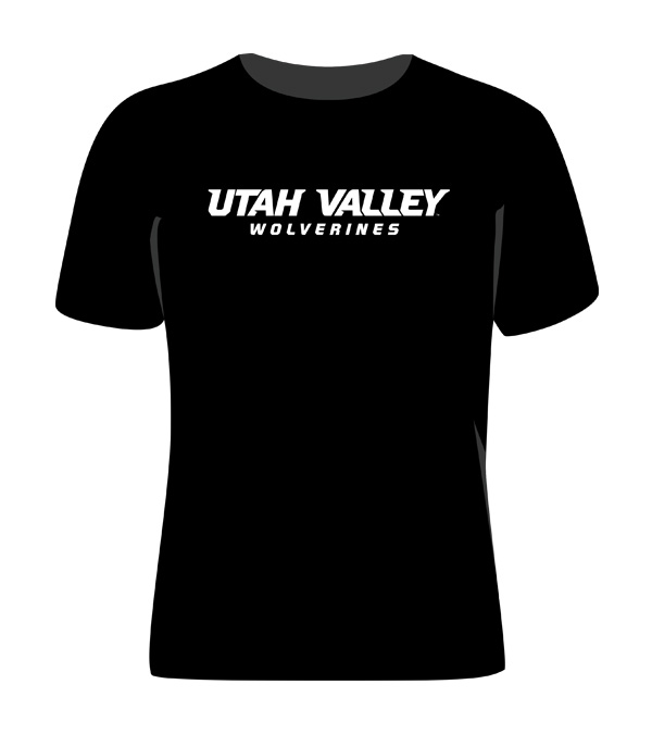 Black shirt with white print