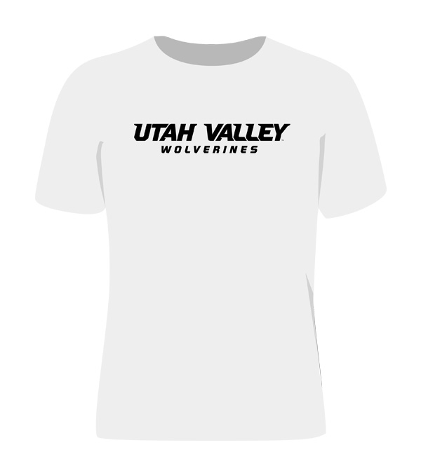 White shirt with black print