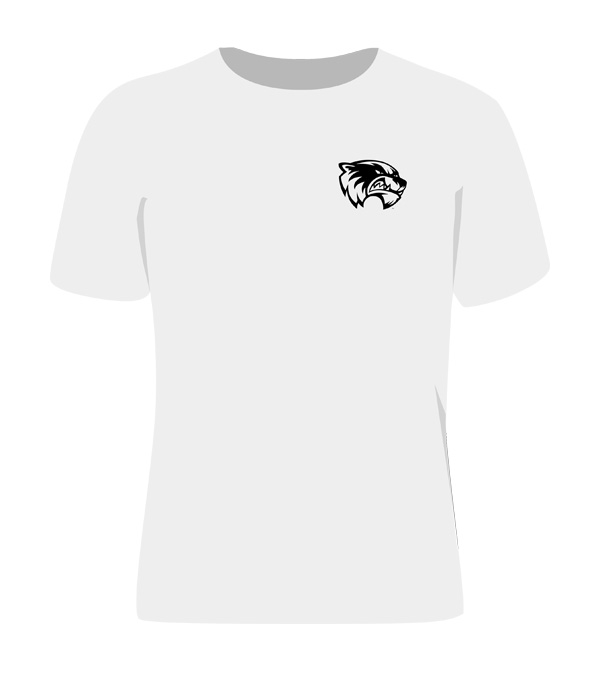 White shirt with black print