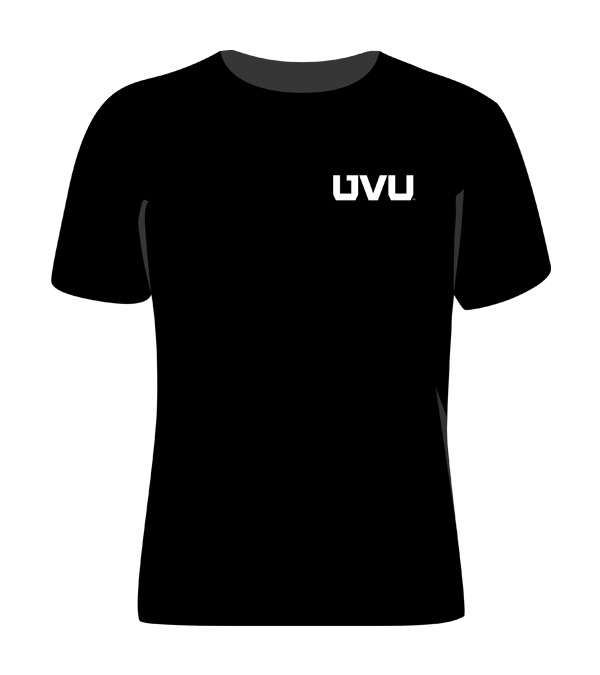 Black shirt with white print