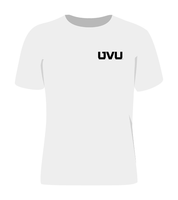 White shirt with black print