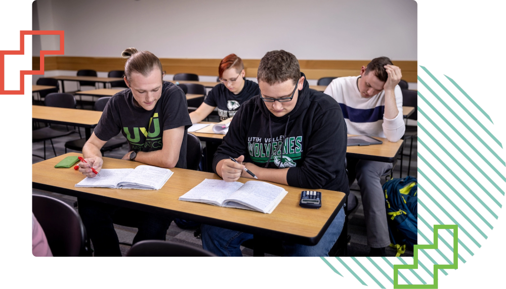 Students in math class