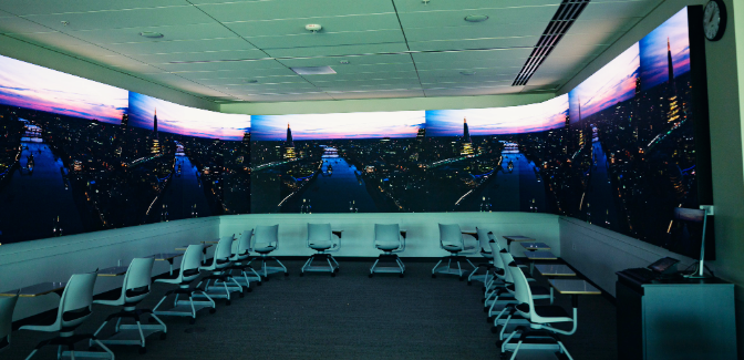 picture of an LED Video Wall on campus