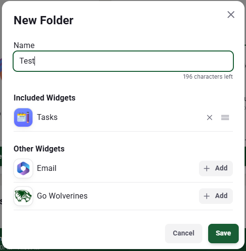Creating a widget folder
