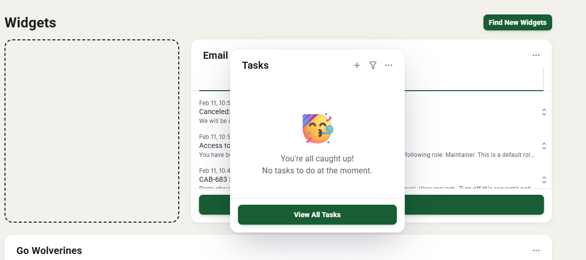 dragging and dropping widget into new spot