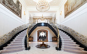 A picture of the entry staircase at the UVU Lakeside Manor