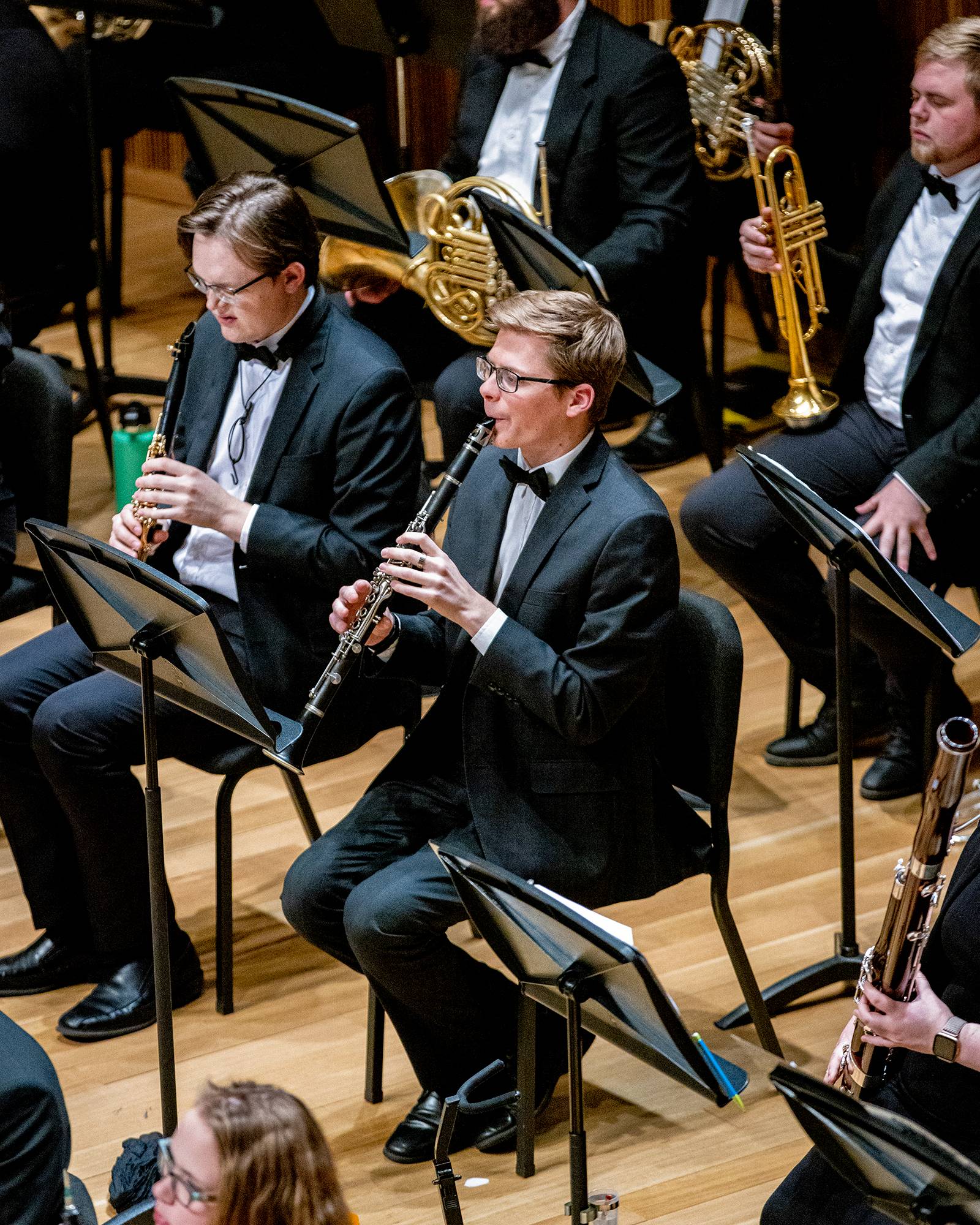 clarinet section of band