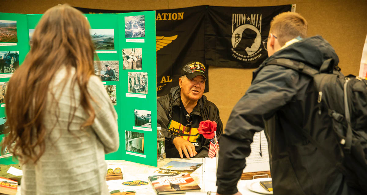 A POW informaton booth at UVU's Veterans Week