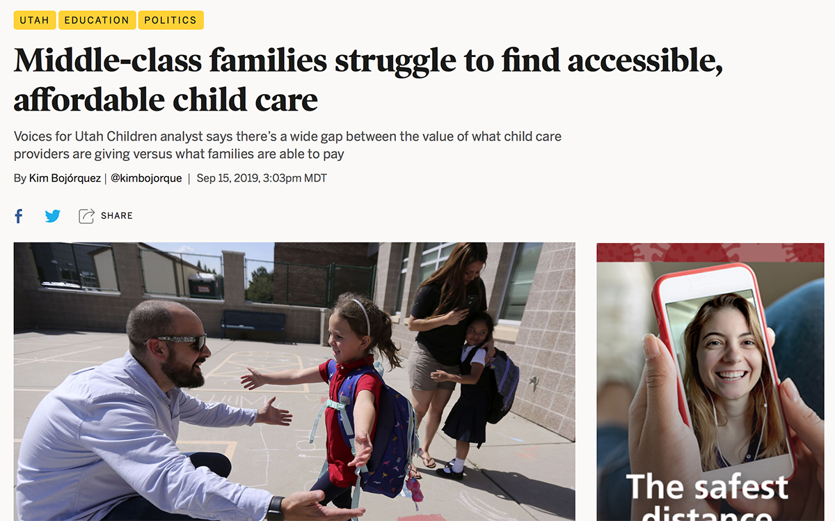 A screenshot of one of Kim Bojórquez's articles for the Deseret News.