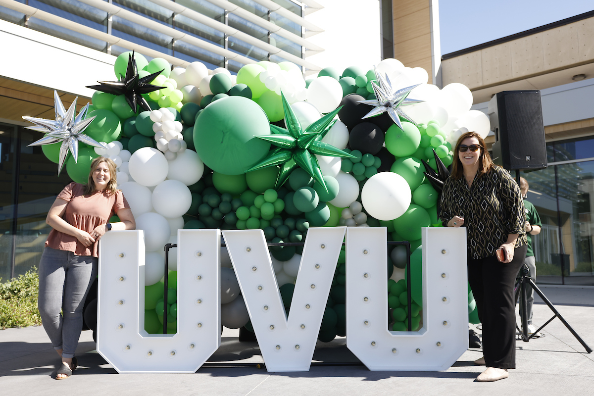 Students pose at UVU