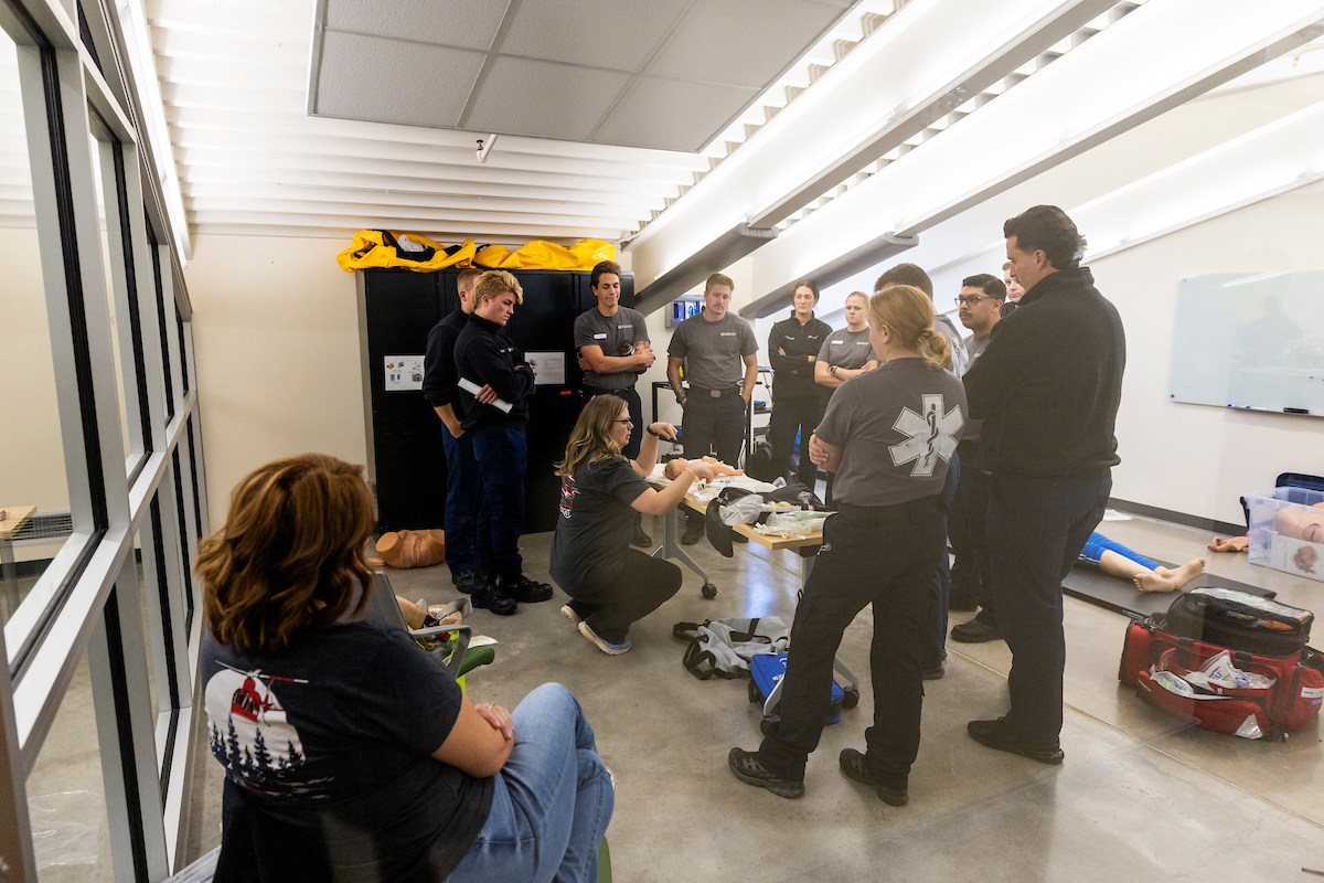 UVU paramedic students in one of the new Lehi learning labs