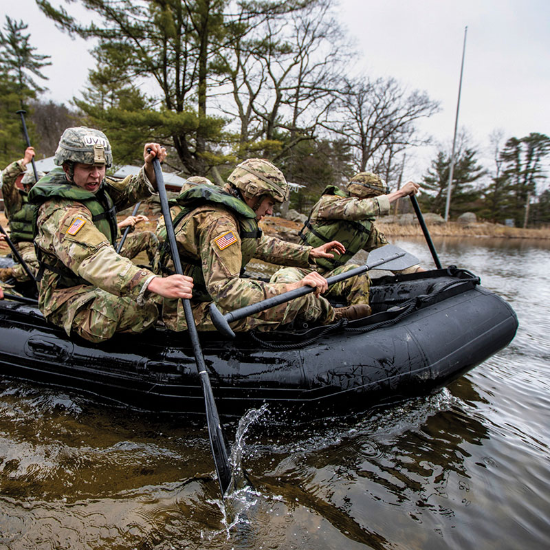 ROTC ranger challenge in a boat