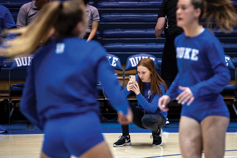Courtney Wright assists with marketing several NCAA teams at Duke University