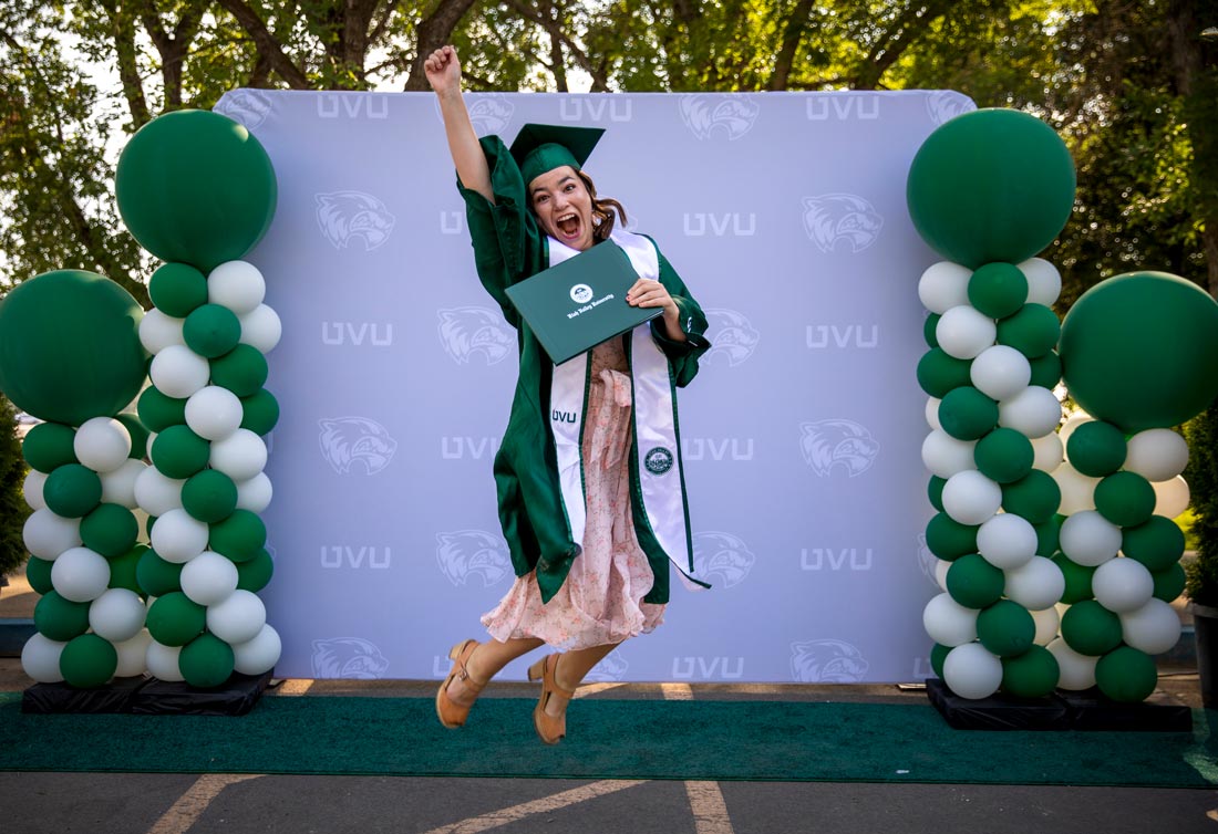 Graduate gets diploma and some air