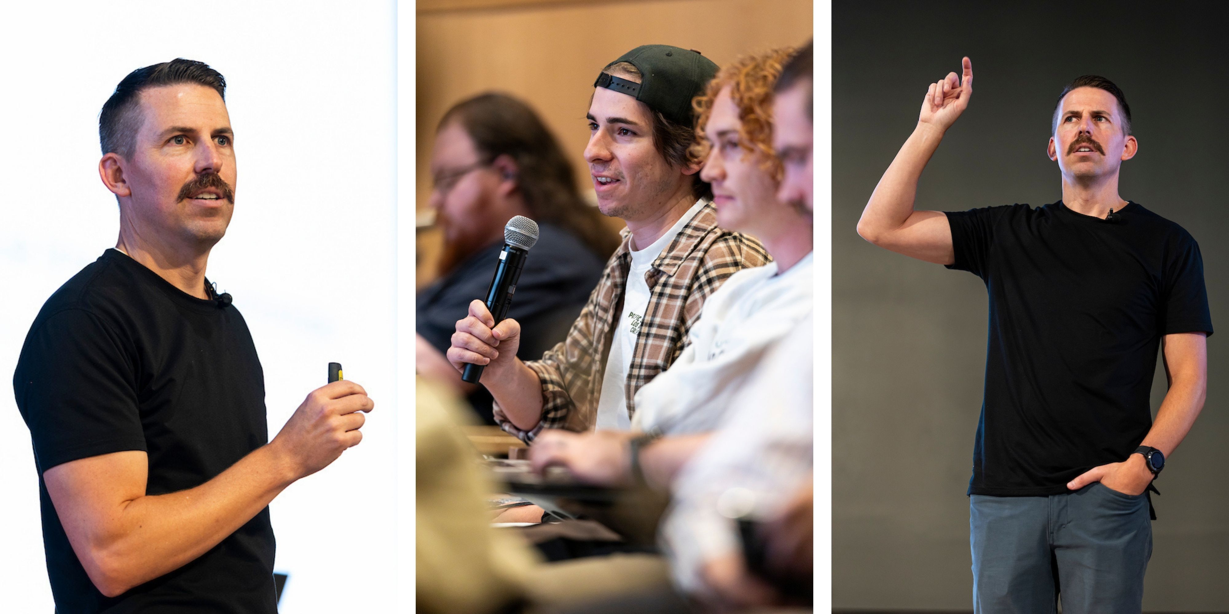 Collage of moments from Taylor Napierski's lecture at UVU