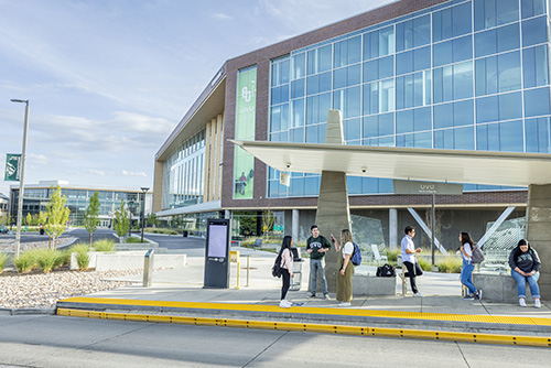 UTA bus stop outside of Keller building.