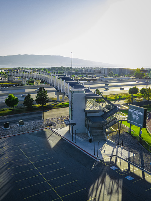 UVU I-15 pedestrian bridge.