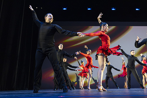 Ballroom Dance team on stage.