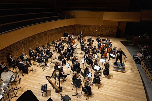 Orchestra from the balcony of the Noorda.