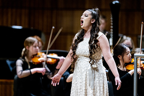 Singer performs with the Utah Symphony.