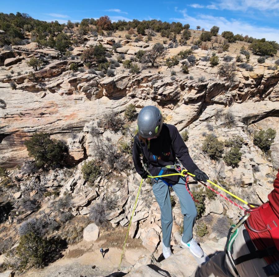person rappeling