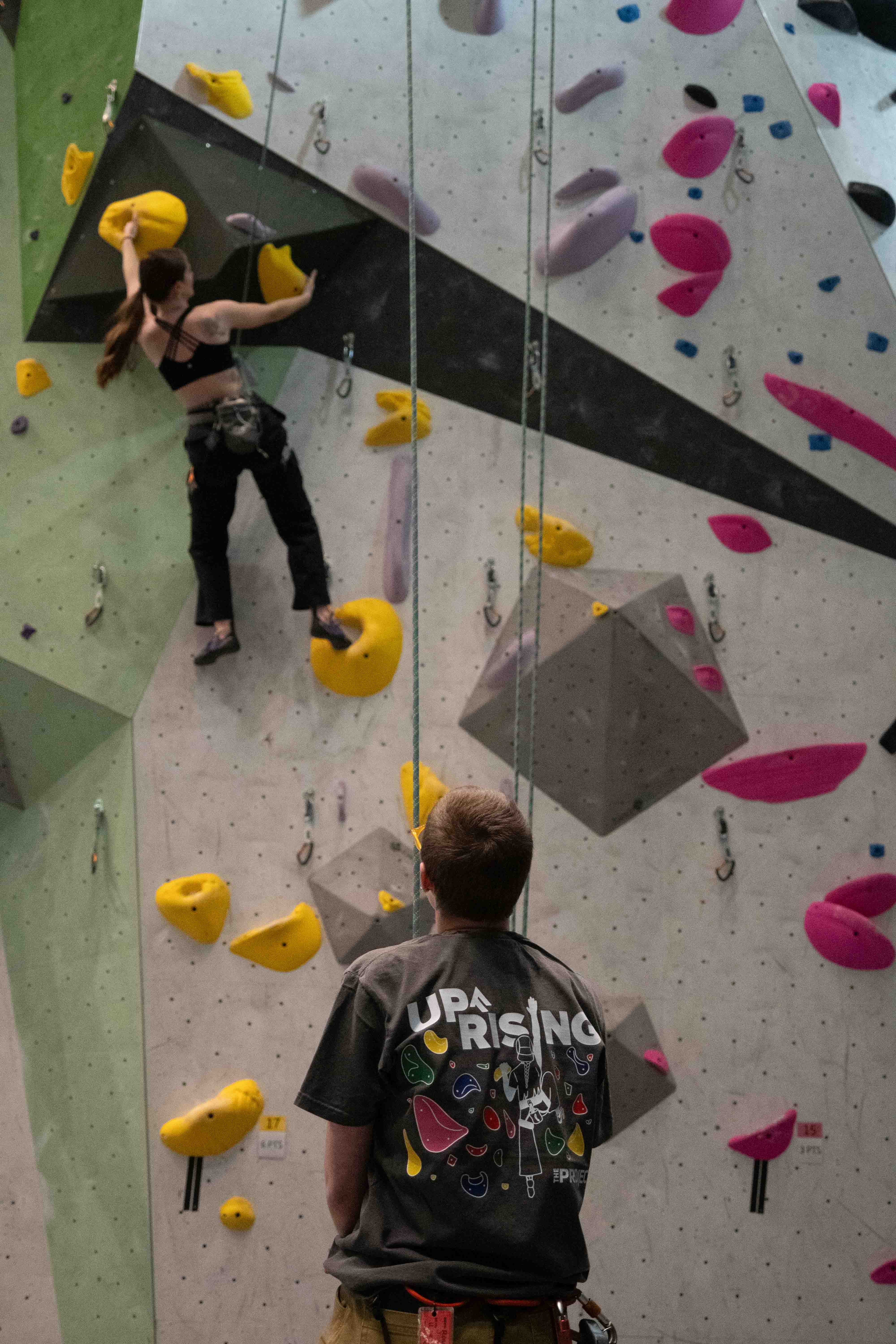climber and belayer
