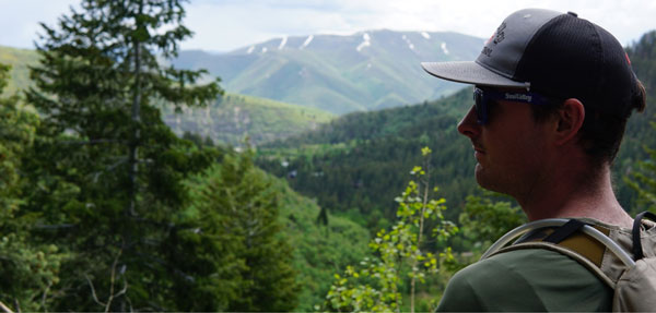 person looking out over mountains