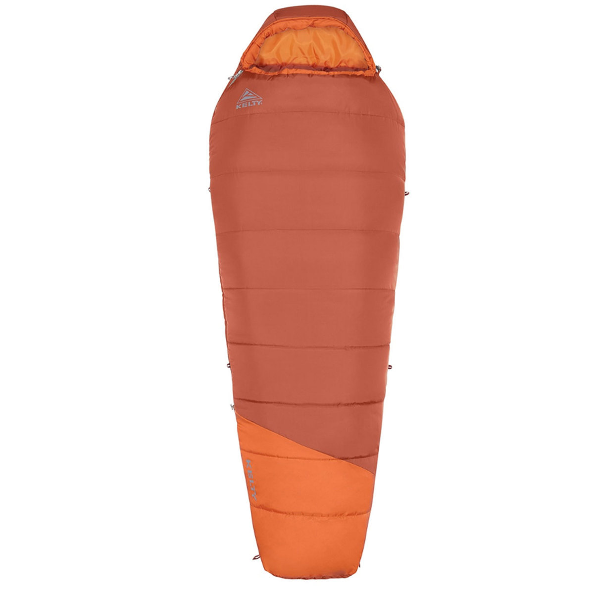 Kelty Mistral 0 sleeping bag, orange, shown fully zipped