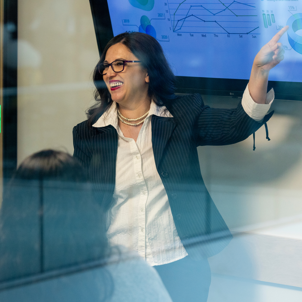person giving a presentation