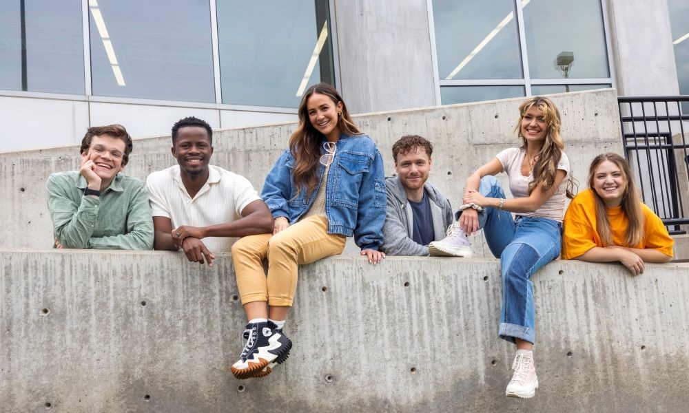 students on campus