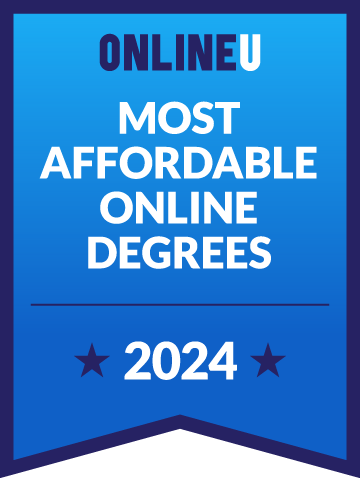 Online U Most Affordable Online Degrees badge