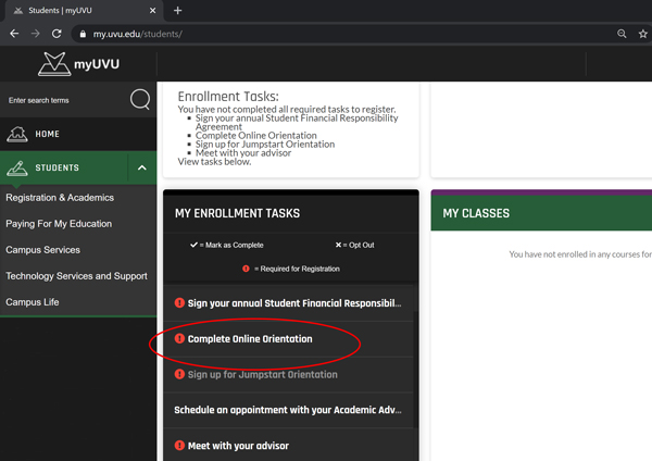 Student enrollment dashboard