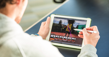 Man Using a Tablet