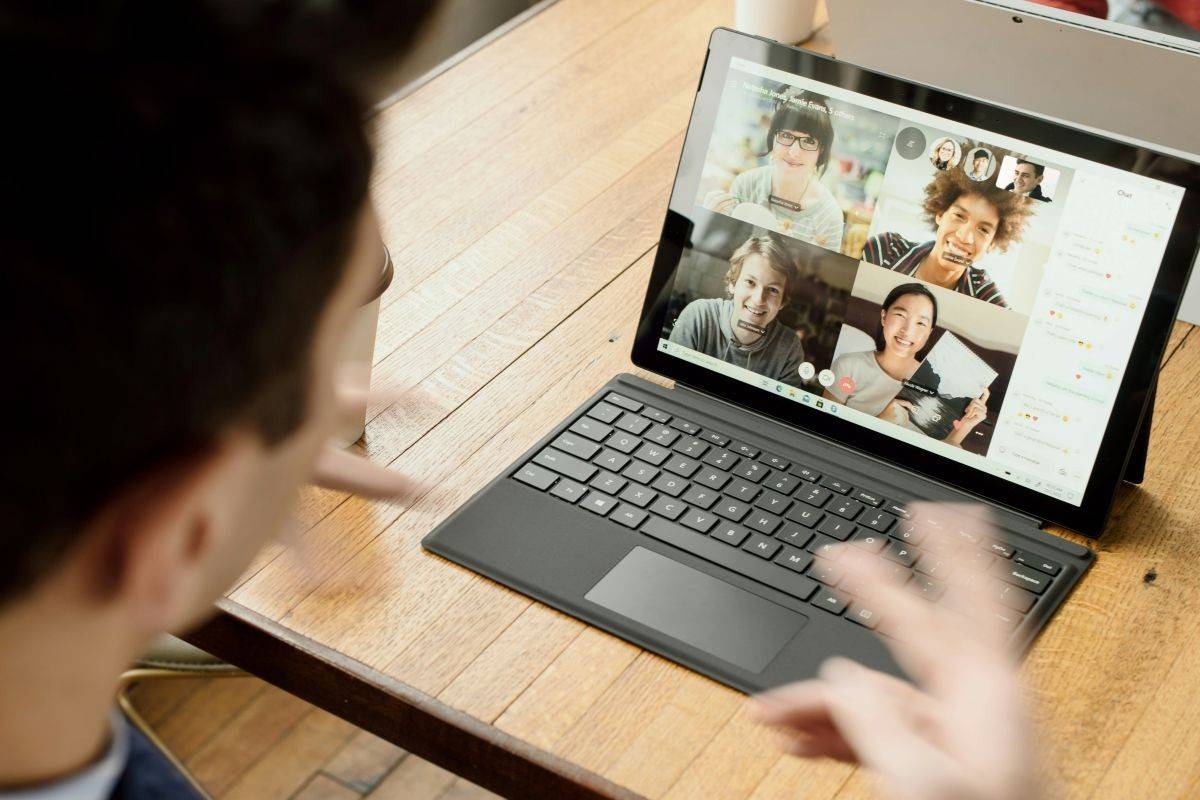 person in a zoom meeting