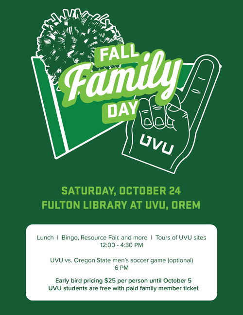Fall Family Day at UVU poster.