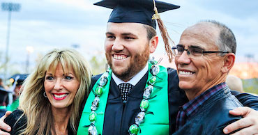 UVU student with parents