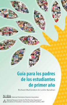  Una imagen de la portada del libro titulado 'Guía Para Los Padres De Los Estudiantes De Primer Año'.