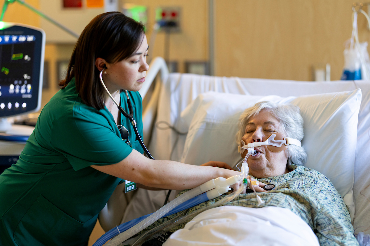 Nurse helping a patient